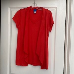 Sapphire Star Polyester & Rayon V-Neck Capped Sleeve T shirt with Cover S